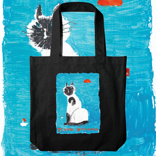 夜中つか×ROOTOTE / みなとまちのねこトート / 000602(ブラック)