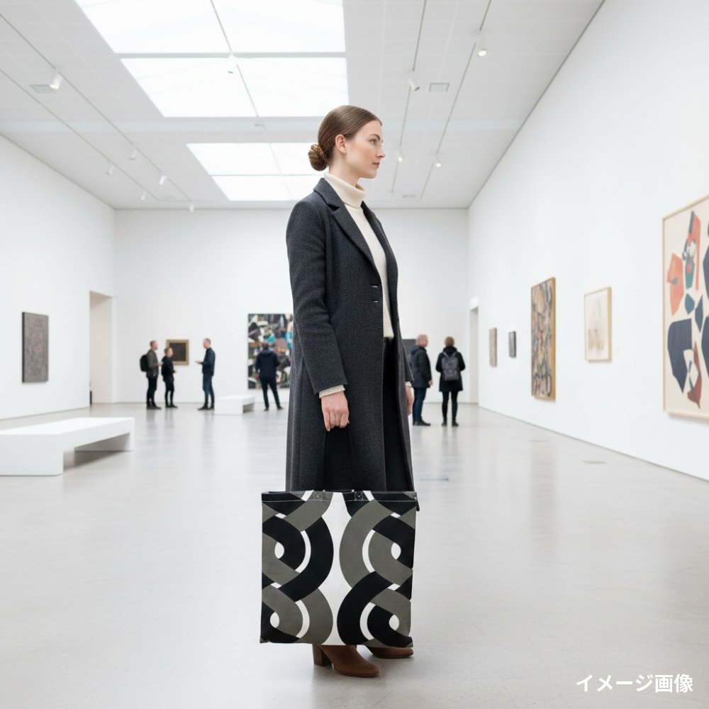 NORDISKA TYGER × ROOTOTE / "Susanne Grundell" DUBBELFLÄTAN TOTE Black / 644306