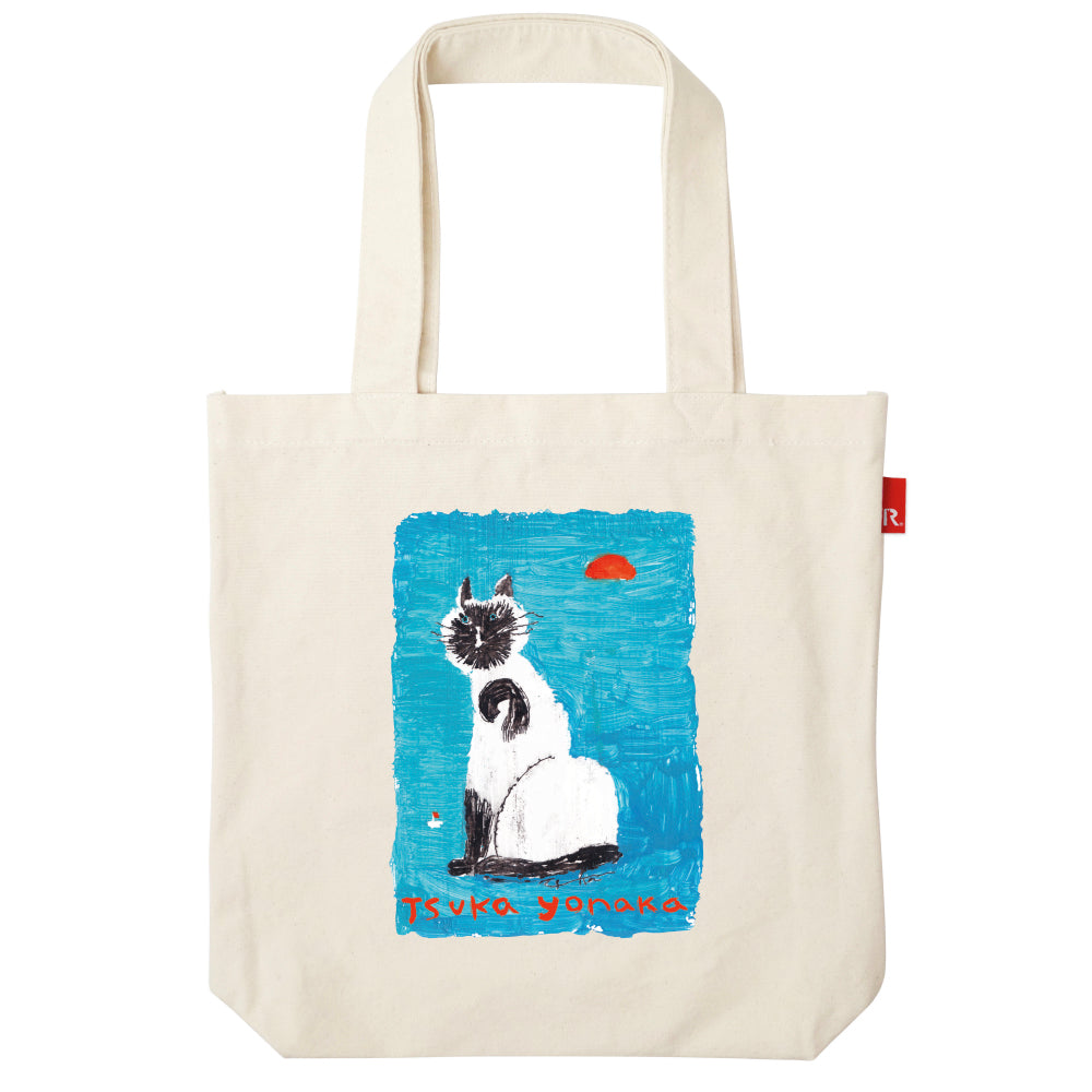 【Limited edition】夜中つか×ROOTOTE / 「みなとまちのねこ」おさかなブローチ付きトートバッグ / 000704