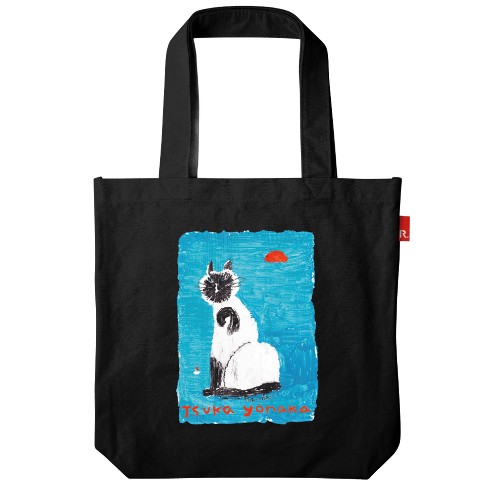 夜中つか×ROOTOTE / みなとまちのねこトート / 000602(ブラック)