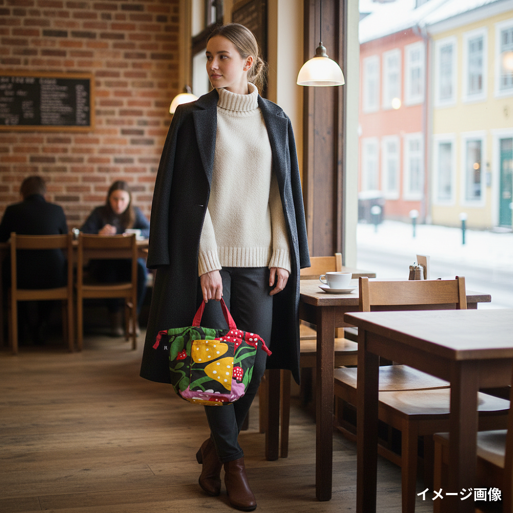 NORDISKA TYGER × ROOTOTE / "BLÅ FÅGEL" Drawstring TOTE / 643901