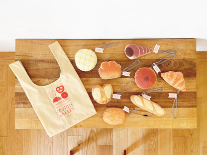 Planning and Design 2ji x Illustrator Tsuyuko x ROOTOTE / "Melon Bread" Fluffy Bread Pouch &amp; Shopper / 013104 