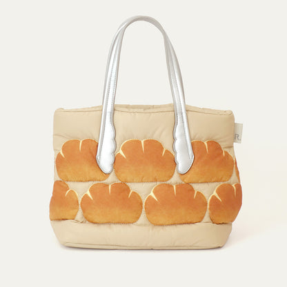 Planning design 2 o'clock x illustrator Tsuyuko x ROOTOTE / Fluffy bread tote "Cream bread" / 010602