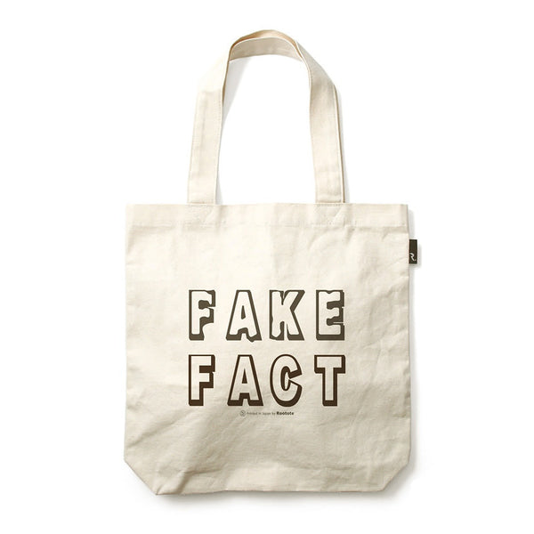 TALL Printed in Japan / CANVAS TOTE BAG ” FAKE FACT ” / 682004